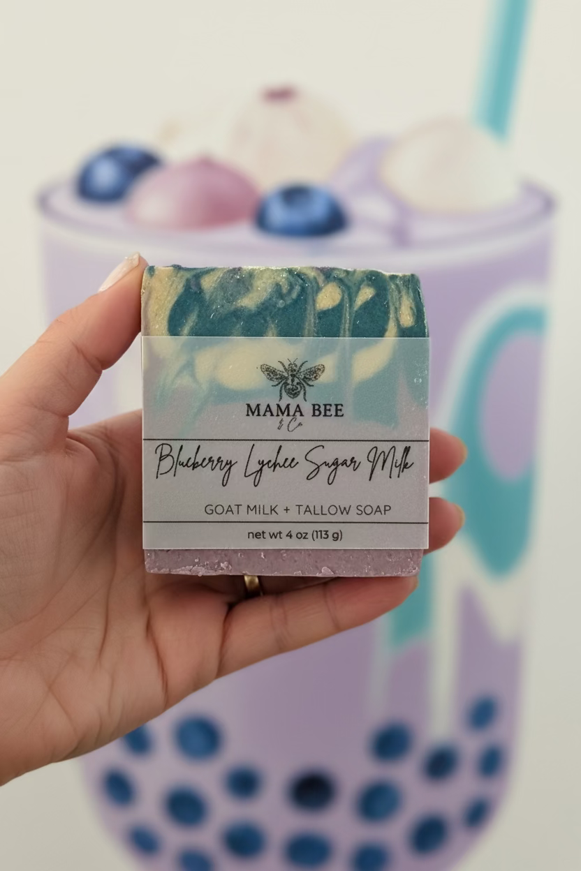 Blueberry Lychee Sugar Milk Goat Milk + Tallow Soap