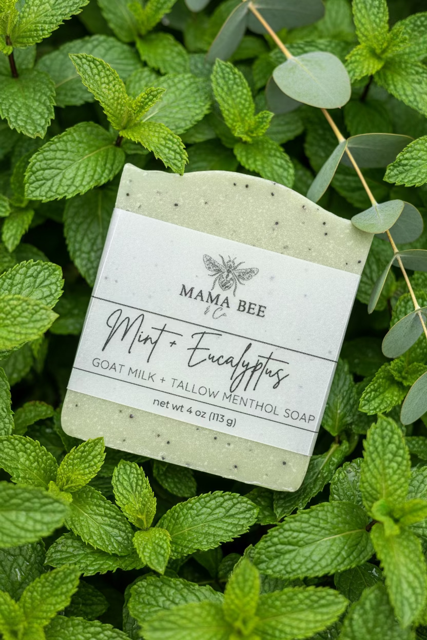 Mint + Eucalyptus Goat Milk + Tallow Soap with Menthol